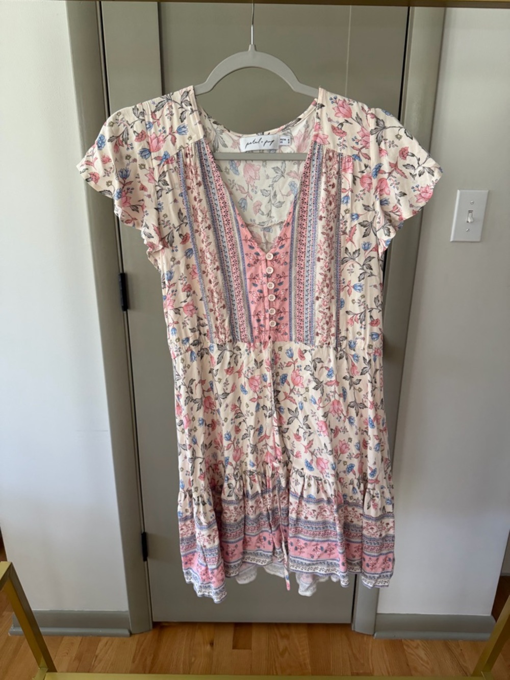 Petal & Pup Faydell Dress with Pink and Blue Floral Print
